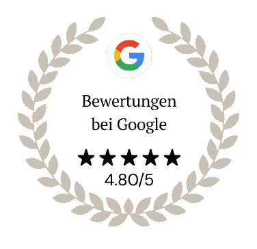 Bewertungen bei Google 4.80/5