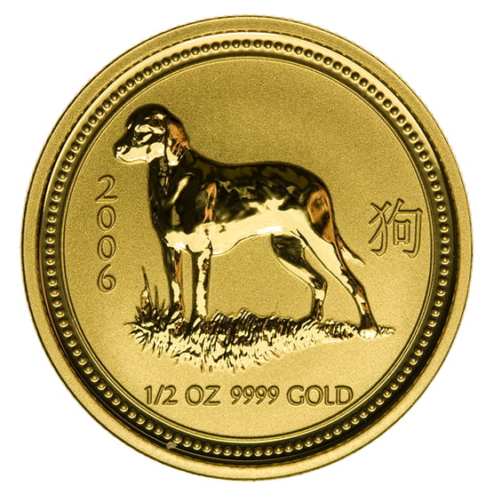 Goldmünze 1_2 Unze Australien Lunar I Hund 2006_1