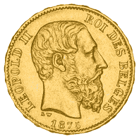 Goldmünze 20 Francs Belgien Leopold II_3