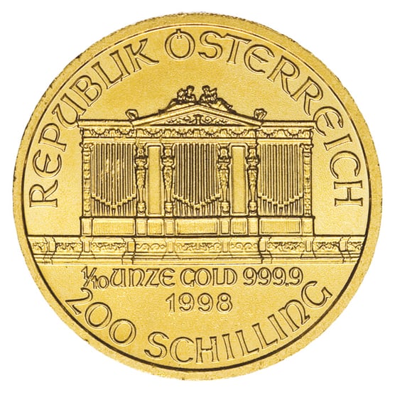 Goldmünze 1_10 Unze Philharmoniker diverse Jahrgänge Schilling Prägung_2.jpg