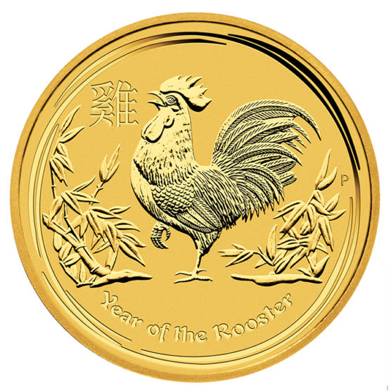 Goldmünze 1 Unze Australien Lunar II Hahn 2017_1