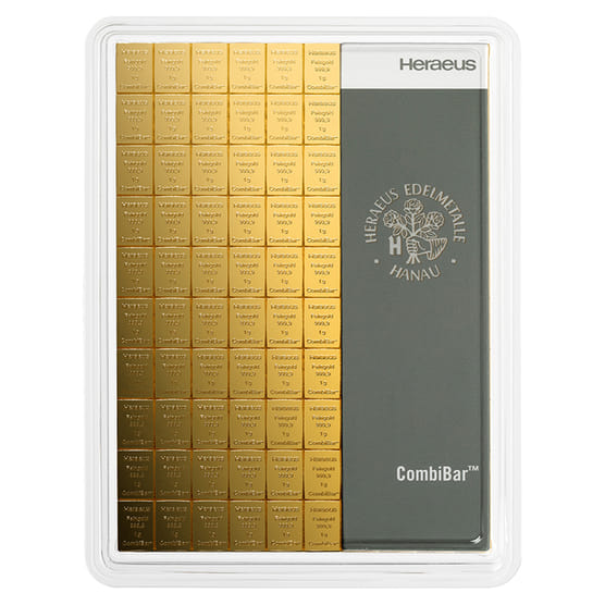 Goldbarren 100 Gramm Tafelbarren Heraeus_1