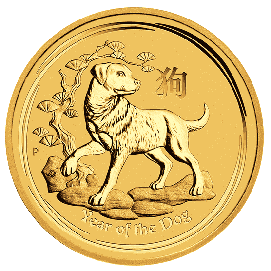 Goldmünze 1_4 Unze Australien Lunar II Hund 2018_1