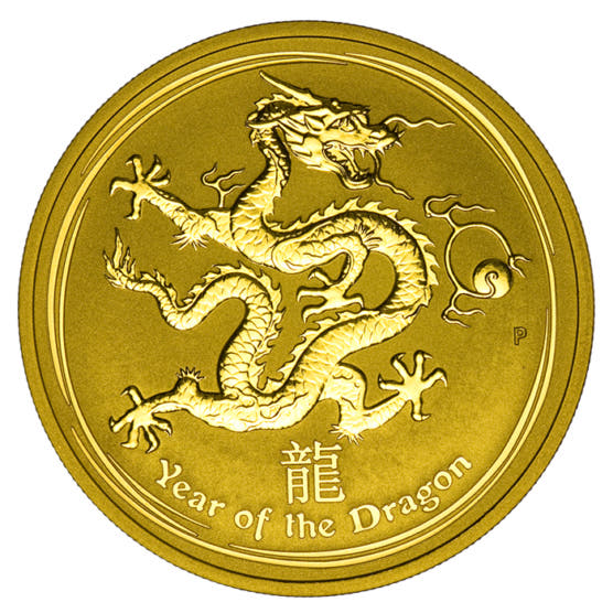 Goldmünze 1 Unze Australien Lunar II Drache 2012_1