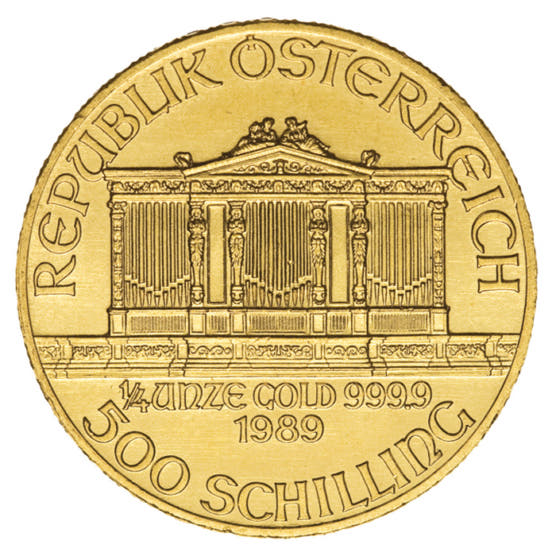 Goldmünze 1_4 Unze Philharmoniker diverse Jahrgänge Schilling Prägung_1.jpg