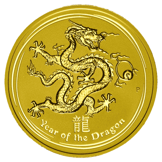 Goldmünze 2 Unzen Australien Lunar II Drache 2012_1