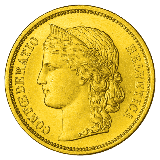 Goldmünze 20 Schweizer Franken Helvetia_1