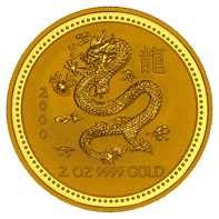 Goldmünze 2 Unzen Australien Lunar I Drache 2000_1