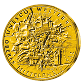 Goldmünze 100 Euro Unesco Weltkulturerbe Oberes Mittelrheintal 2015