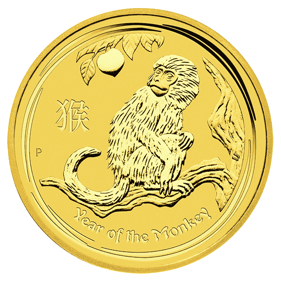 Goldmünze 1_10 Unze Australien Lunar II Affe 2016_1