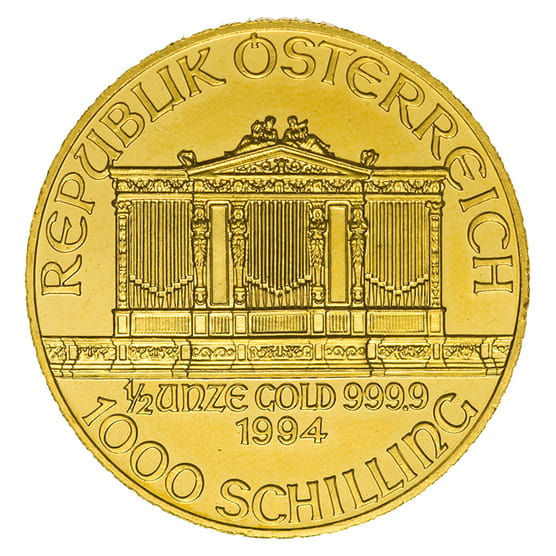 Goldmünze 1_2 Unze Philharmoniker diverse Jahrgänge Schilling Prägung_1