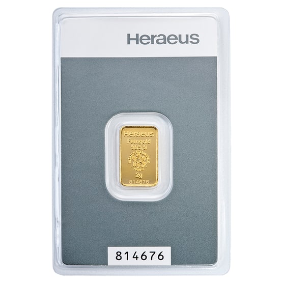 Goldbarren 2 Gramm Heraeus Kinebarren_1