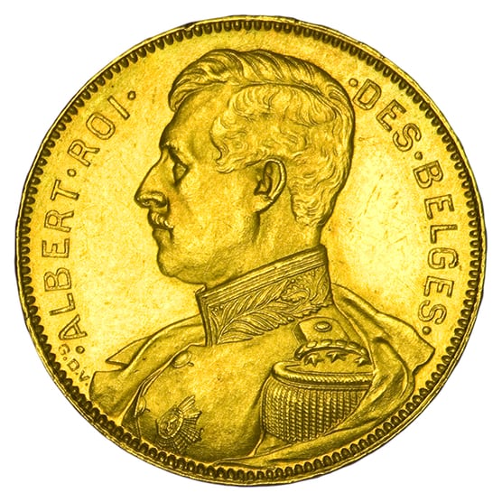 Goldmünze 20 Francs Belgien Albert_1
