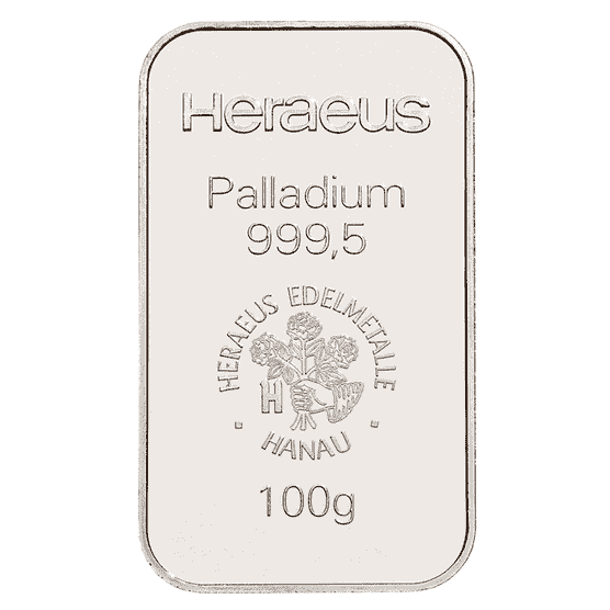 Palladiumbarren 100 Gramm Heraeus_1