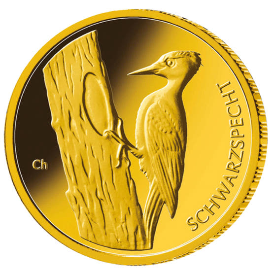 Goldmünze 20 Euro Heimische Vögel Schwarzspecht 2021_1