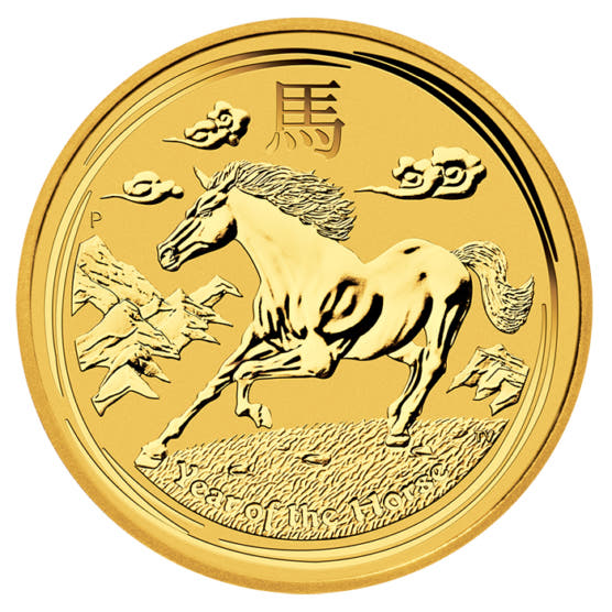 Goldmünze 10 Unzen Australien Lunar II Pferd 2014_1