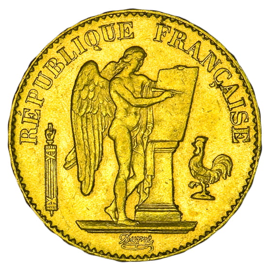 Goldmünze 20 Francs Frankreich Stehender Engel_1
