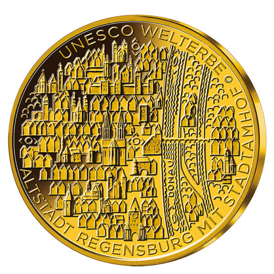 Goldmünze 100 Euro Unesco Weltkulturerbe Altstadt Regensburg 2016_1
