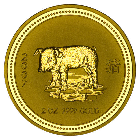 Goldmünze 2 Unzen Australien Lunar I Schwein 2007_1