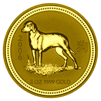 Goldmünze 2 Unzen Australien Lunar I Hund 2006_1