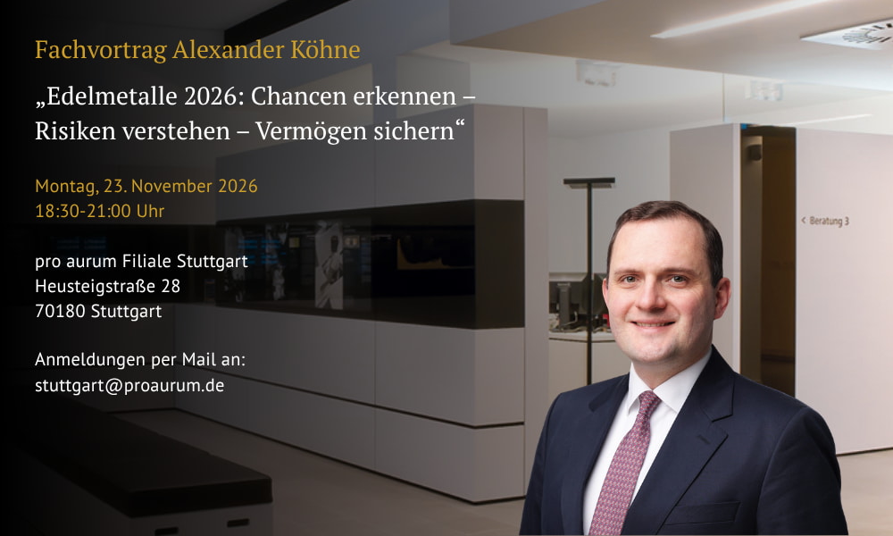 Fachvortrag Edelmetalle 2026: Chancen erkennen - Risiken verstehen - Vermögen sichern